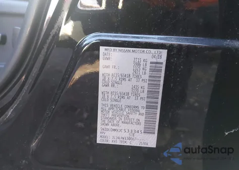 2018 Infiniti Qx60 из США, поврежденный, VIN 5N1DL0MMXJC533345